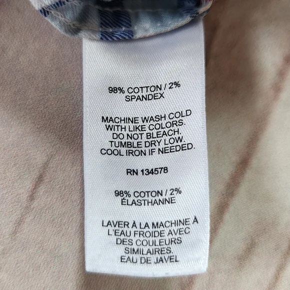 Vineyard Vines "Classic Fit Plaid Twill Long Sleeve Shirt" Blue | Men's Size M - Picture 7 of 9